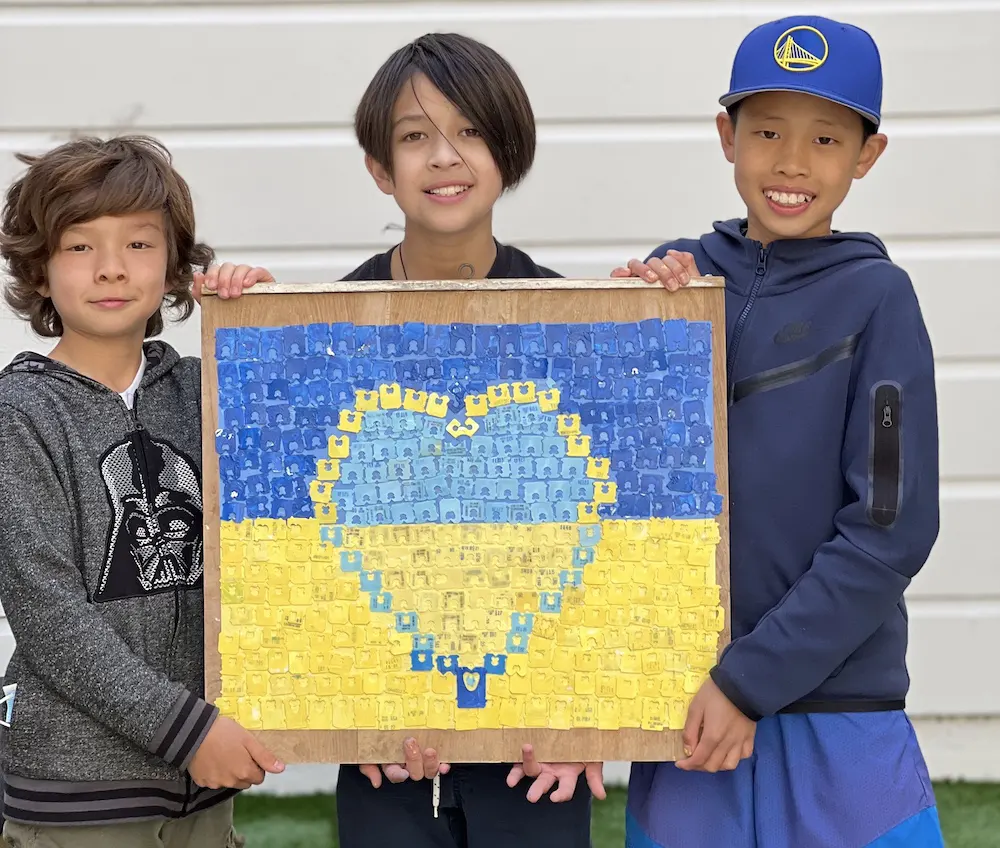 Fifth Graders Create Art to Support Ukraine