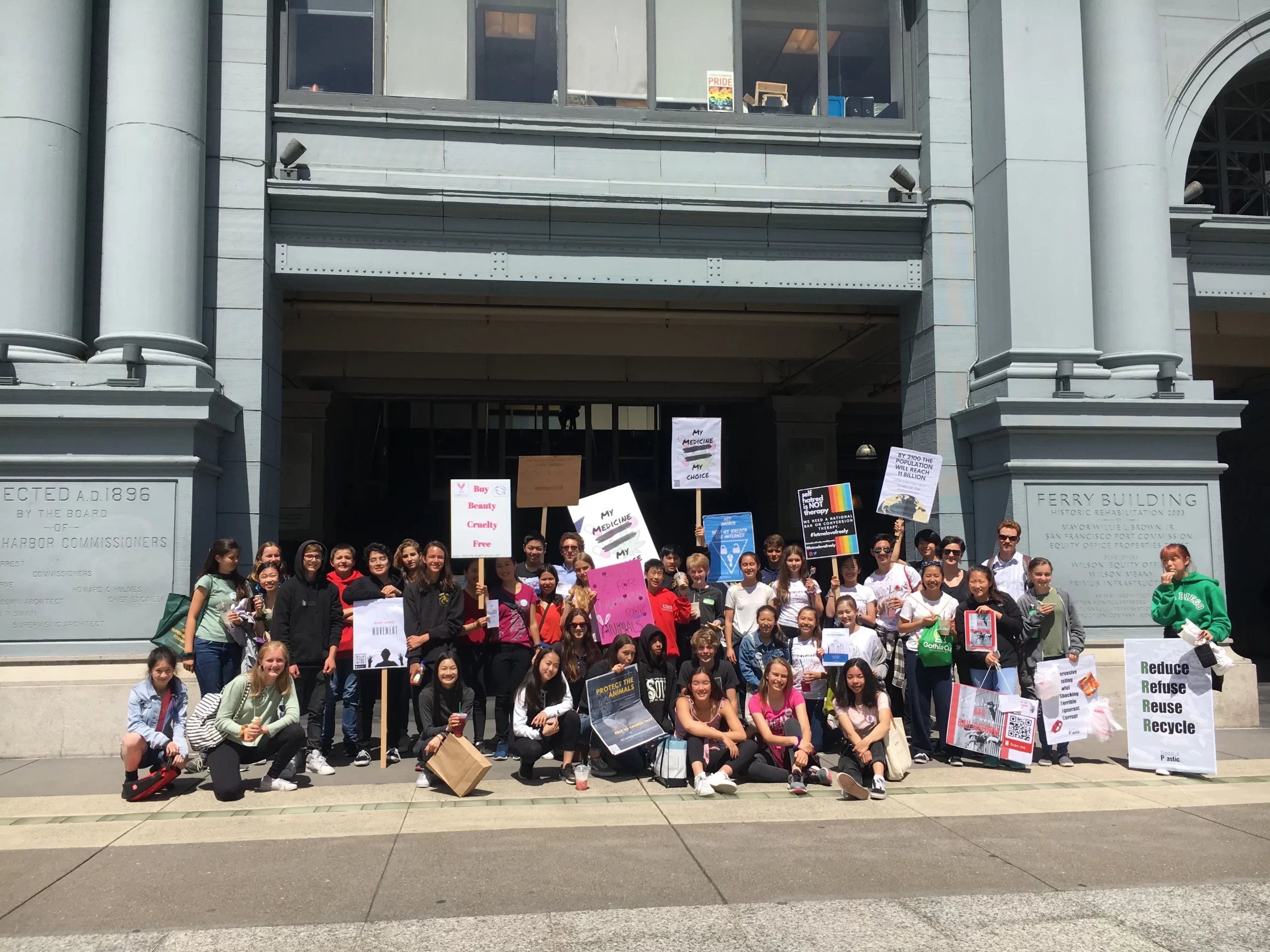 Eighth Graders Canvassing at Ferry Building