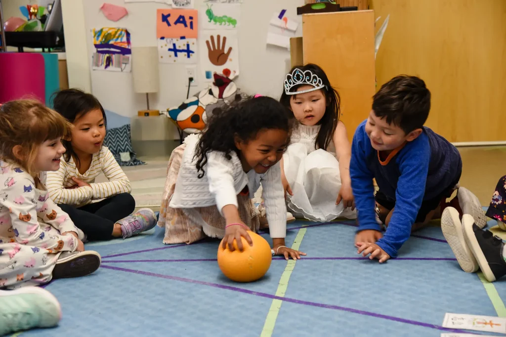 Preschoolers Playing with Bubbles