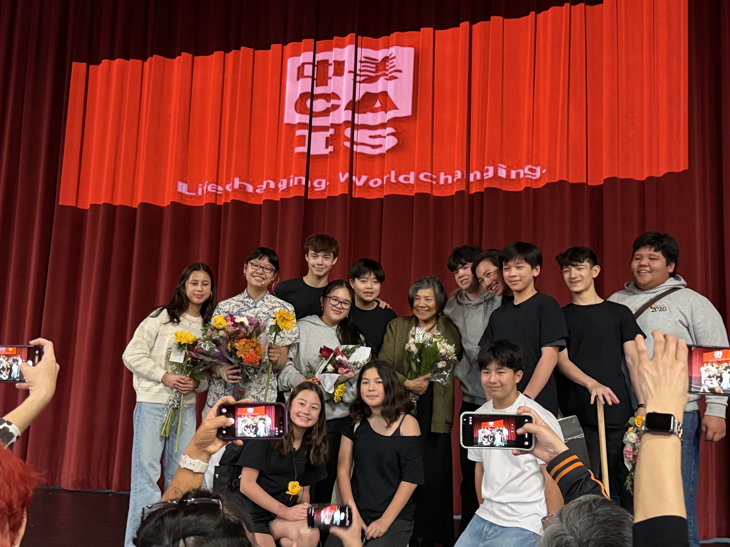 Cast of Gum San Trilogy with SF Poet Laureate Genny Lim